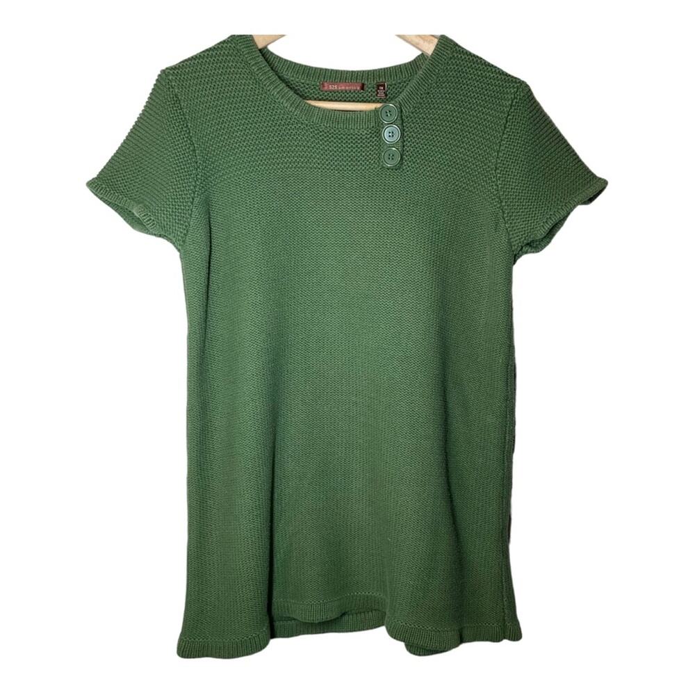 525 America Short Sleeve Green Sweater 1X XL Womans